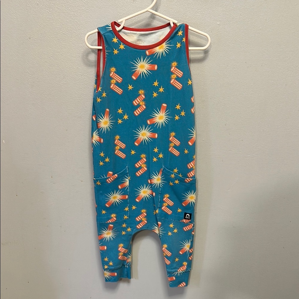 RAGS 3/4T Kids Blue Fireworks One Piece
